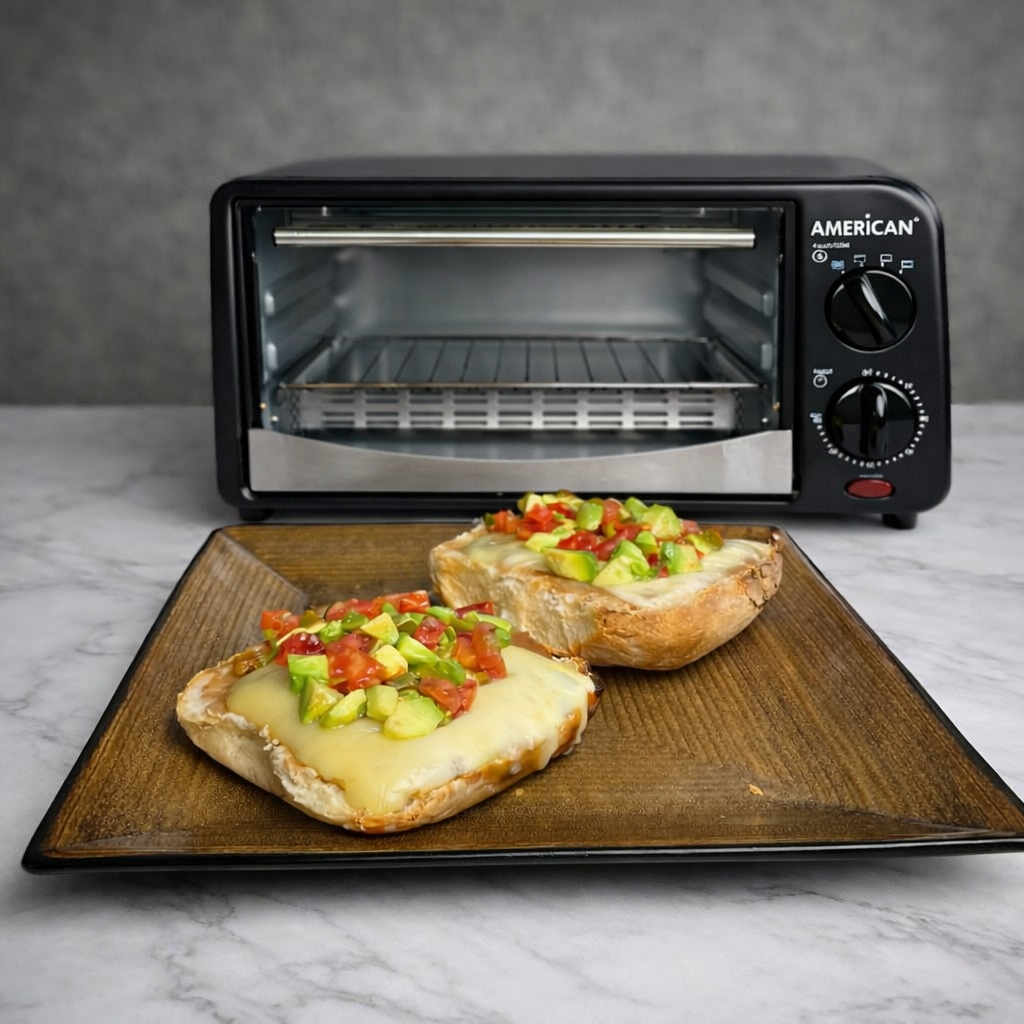 Horno Eléctrico American 9 Litros, Tostador, 5 Niveles de Temperatura, Puerta de Vidrio Templado - Mod. 5636