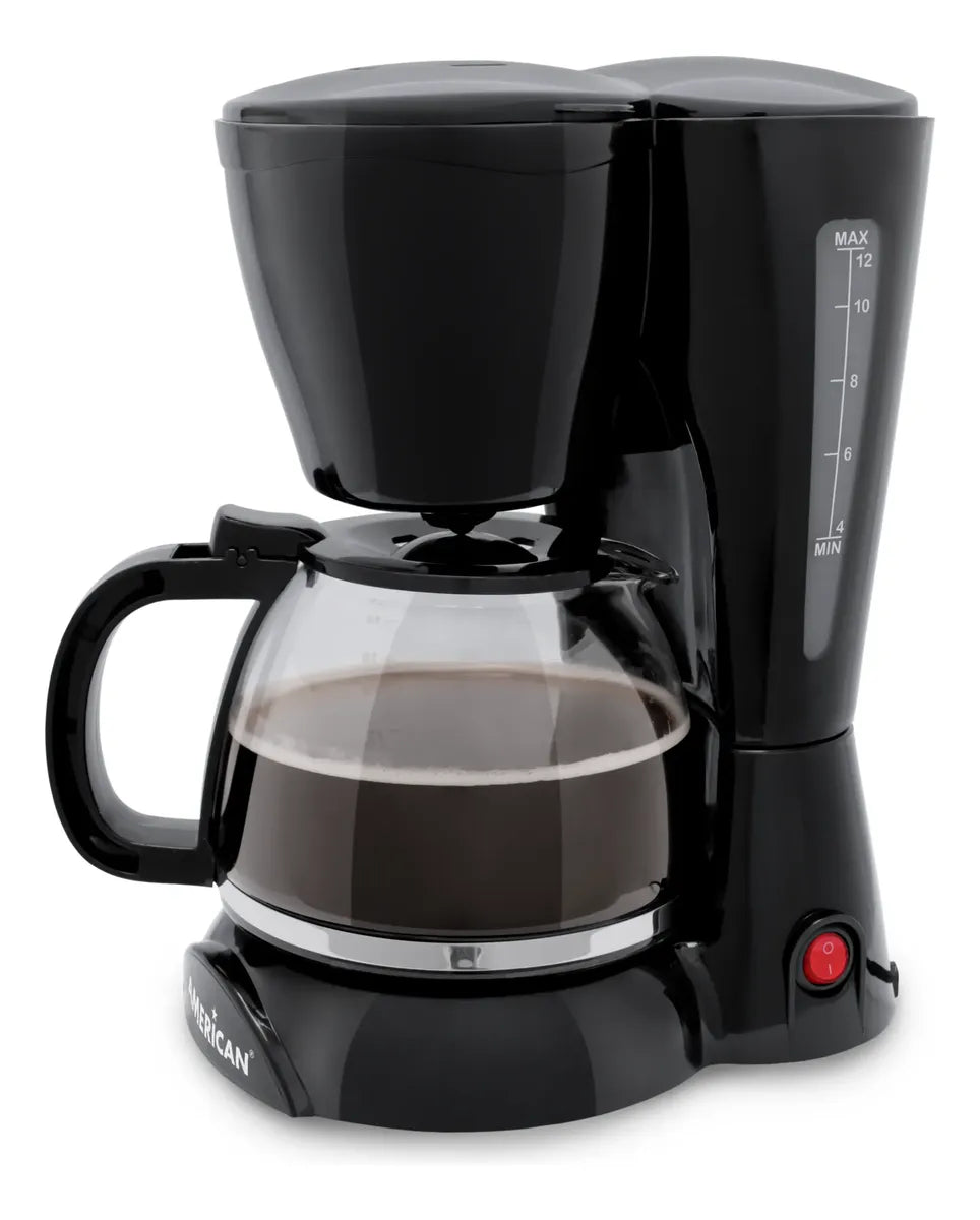 Cafetera American para 12 Tazas, Color Negro - Mod. 6012