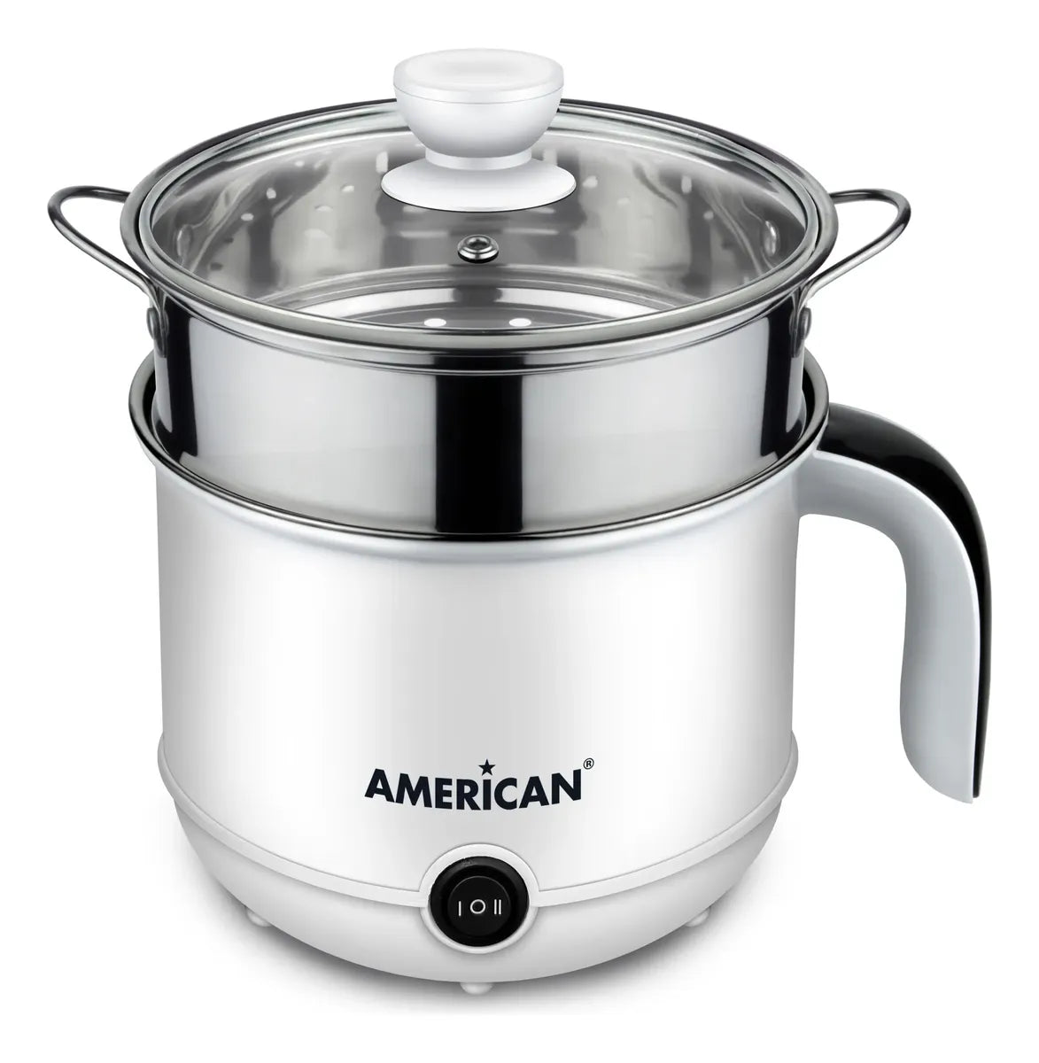 Olla Eléctrica American 2 Temperaturas, Cocción Lenta, Vaporera, Tapa de Vidrio - Mod. 9211