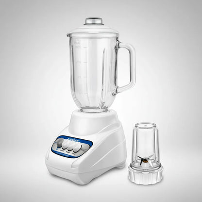 Licuadora American 2 Velocidades y 1 Pulso, Vaso de Vidrio, Color Blanco - Mod. 1314