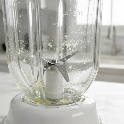 Licuadora American 2 Velocidades y 1 Pulso, Vaso de Vidrio, Color Blanco - Mod. 1314