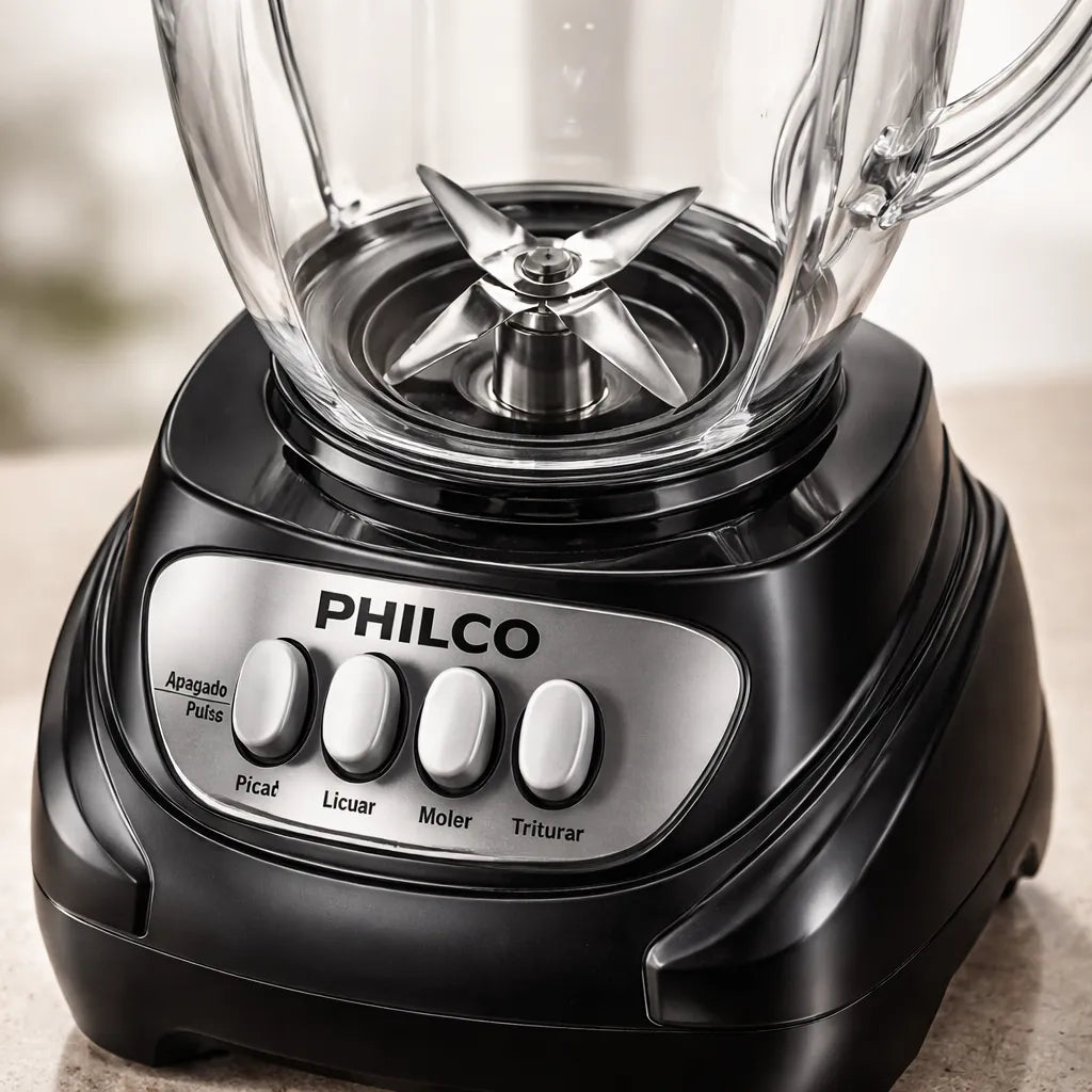 Licuadora Philco 3 Velocidades y 1 Pulso, Vaso de Plástico, Color Negro - Mod. 1317