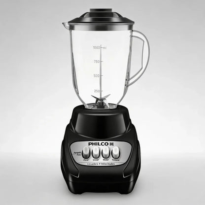 Licuadora Philco 3 Velocidades y 1 Pulso, Vaso de Plástico, Color Negro - Mod. 1317
