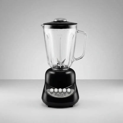 Licuadora Philco 5 Velocidades, Vaso de Vidrio, Color Negro - Mod. 1515