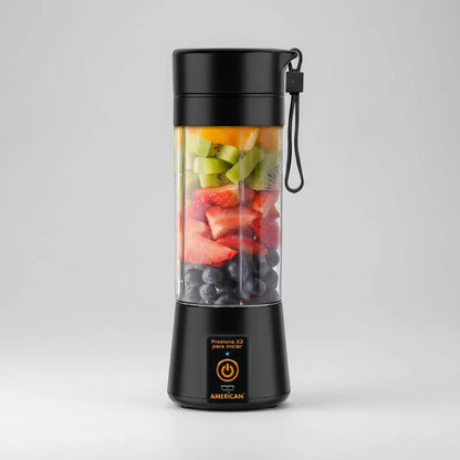 Licuadora Portátil American 1 Velocidad, Vaso de Plástico con Tapa, Puerto USB, Negro -  Mod. 2526