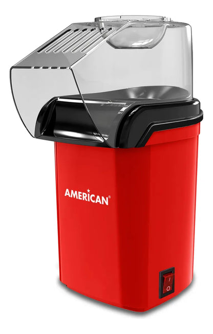 Máquina para Hacer Palomitas American con Tapa Medidora, Libre de Aceite, Color Rojo - Mod. 2606