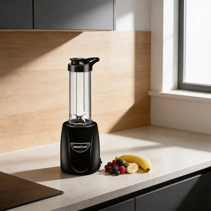 Nutri Procesador American 1 Velocidad, Vaso Sport de Plástico con Tapa, Color Negro - Mod. 4904