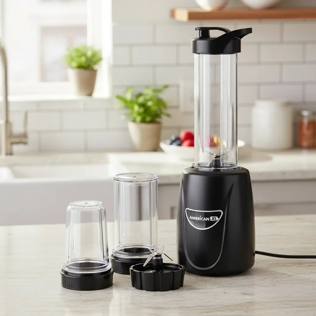 Nutri Procesador American 1 Velocidad, Vaso Sport, Salsero y Picador de Plástico - Mod. 4911