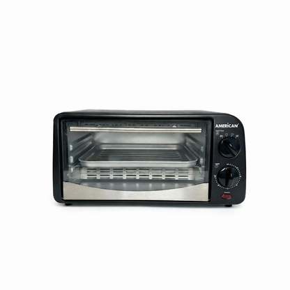 Horno Eléctrico American 9 Litros, Tostador, 5 Niveles de Temperatura, Puerta de Vidrio Templado - Mod. 5636