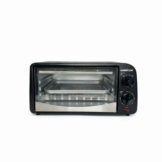 Horno Eléctrico American 9 Litros, Tostador, 5 Niveles de Temperatura, Puerta de Vidrio Templado - Mod. 5636