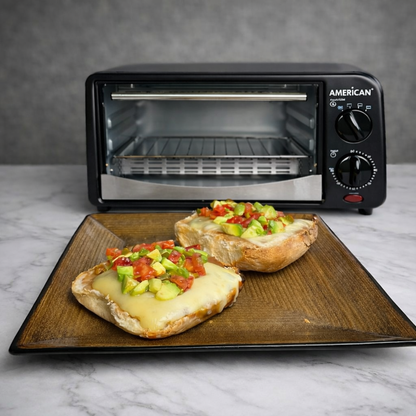 Horno Eléctrico American 9 Litros, Tostador, 5 Niveles de Temperatura, Puerta de Vidrio Templado - Mod. 5636