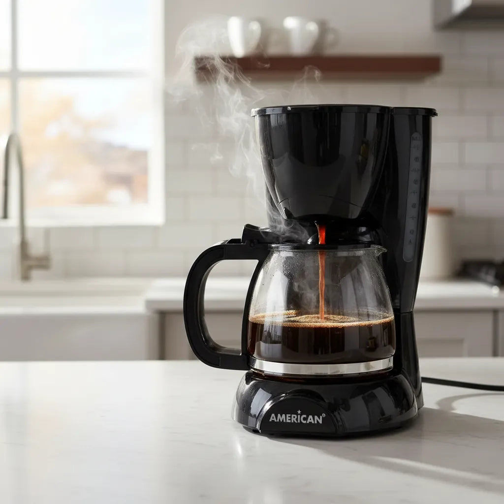 Cafetera American para 12 Tazas, Color Negro - Mod. 6012