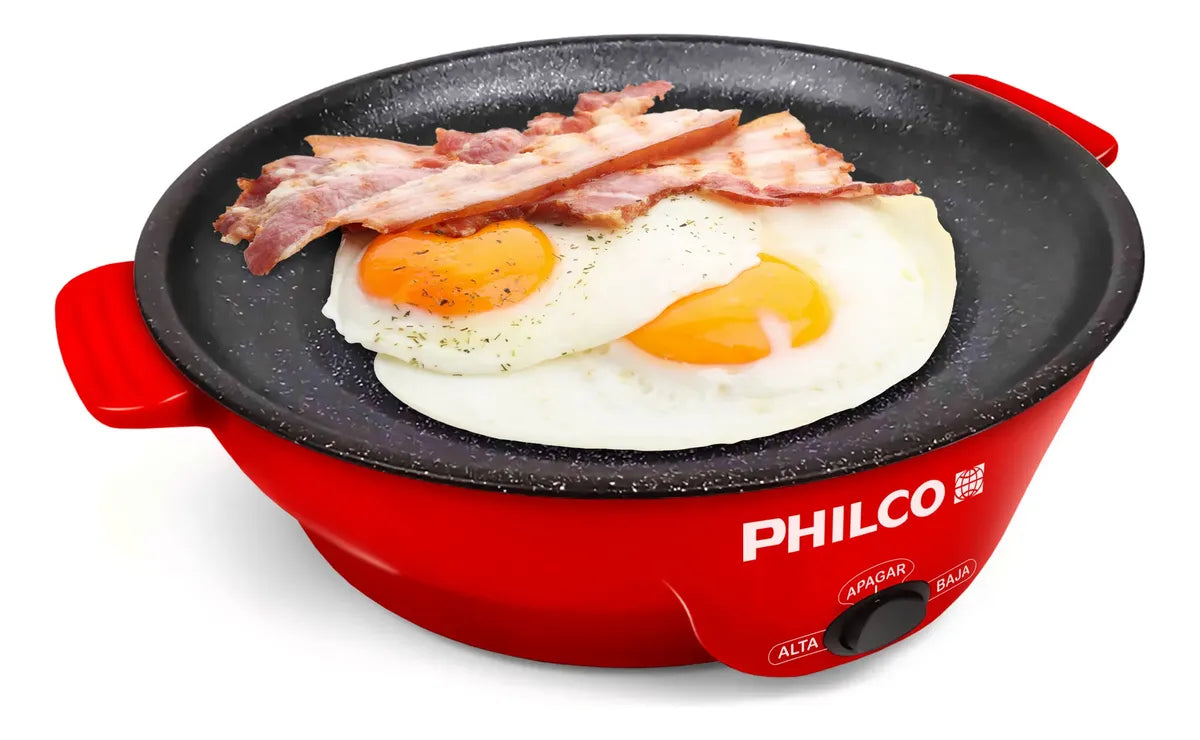 Parrilla Comal Eléctrico Philco 2 Niveles de Temperatura, Recubrimiento Antiadherente - Mod. 6026