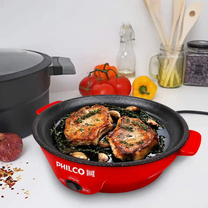 Parrilla Comal Eléctrico Philco 2 Niveles de Temperatura, Recubrimiento Antiadherente - Mod. 6026