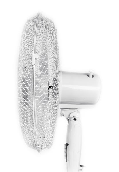 Ventilador de Pedestal American 16 Pulgadas, 5 Aspas, Rejilla Metálica, 3 Velocidades, Blanco - Mod. 7316