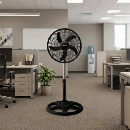 Ventilador de Pedestal American 18 Pulgadas, 5 Aspas, Rejilla de Plástico, 3 Velocidades - Mod. 7418