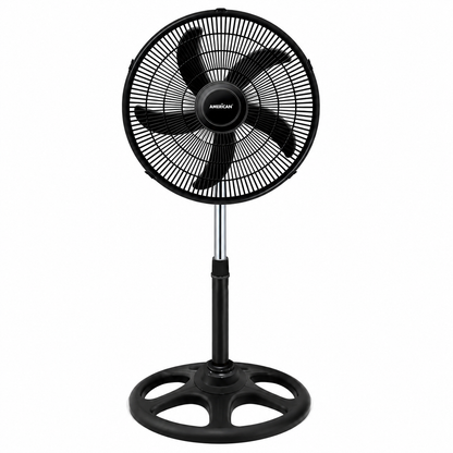 Ventilador de Pedestal American 18 Pulgadas, 5 Aspas, Rejilla de Plástico, 3 Velocidades - Mod. 7418