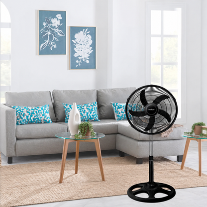 Ventilador de Pedestal American 18 Pulgadas, 5 Aspas, Rejilla de Plástico, 3 Velocidades - Mod. 7418