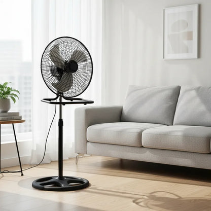 Ventilador American 3 en 1 18 Pulgadas, 3 Aspas, Rejilla de Plástico, 3 Velocidades, Negro - Mod. 7818