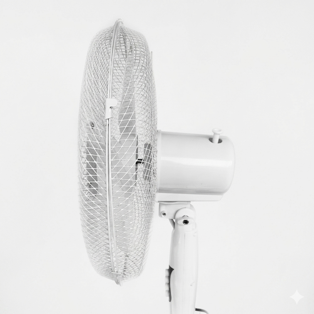 Ventilador de Pedestal American 16 Pulgadas, 5 Aspas, Rejilla Metálica, 3 Velocidades, Blanco - Mod. 7316