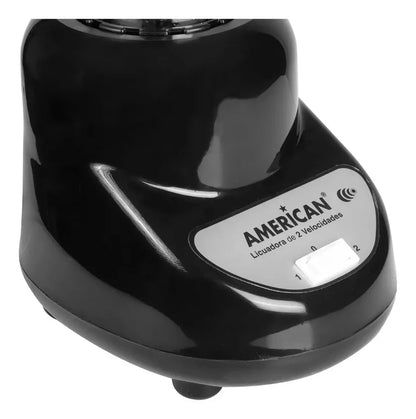 Licuadora American 2 Velocidades, Vaso de Plástico, Color Negro - Mod. 7974