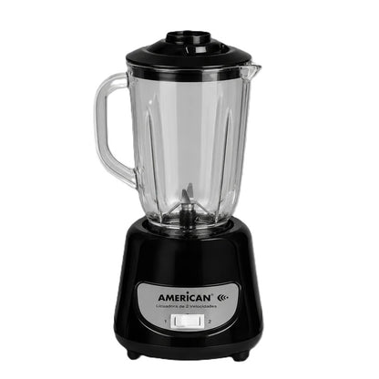 Licuadora American 2 Velocidades, Vaso de Plástico, Color Negro - Mod. 7974