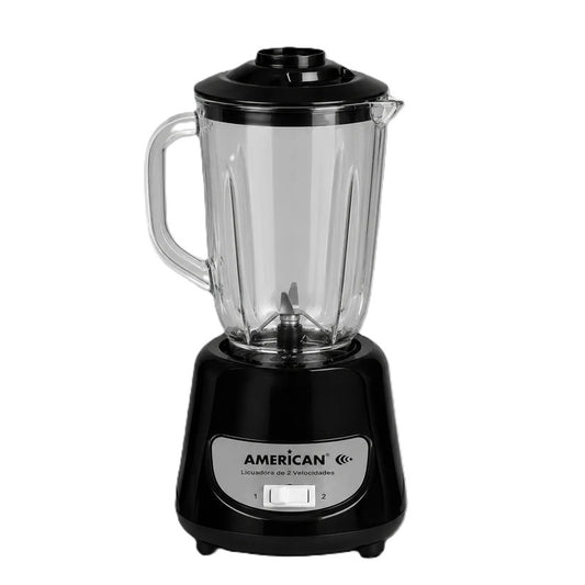 Licuadora American 2 Velocidades, Vaso de Plástico, Color Negro - Mod. 7974