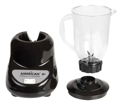 Licuadora American 2 Velocidades, Vaso de Plástico, Color Negro - Mod. 7974