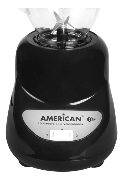Licuadora American 2 Velocidades, Vaso de Plástico, Color Negro - Mod. 7974