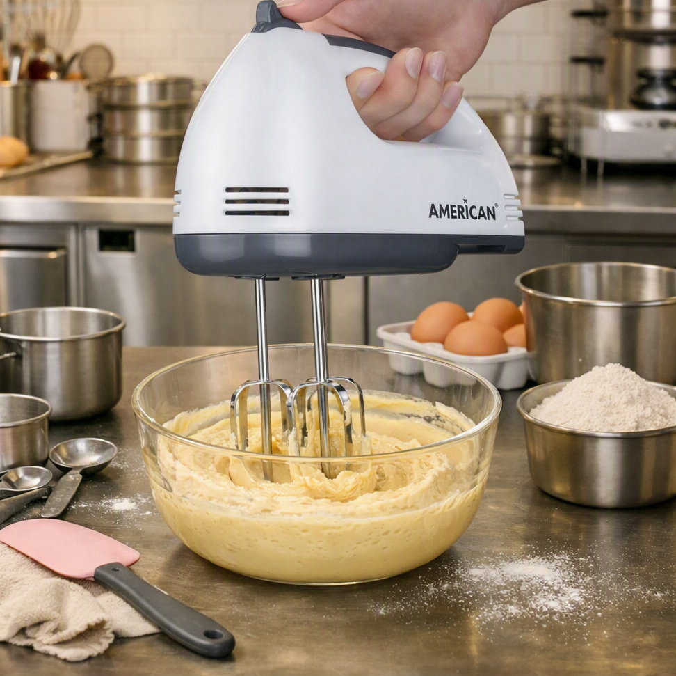 Batidora de Mano American 7 Velocidades, Botón Expulsor de Aspas - Mod. 9975