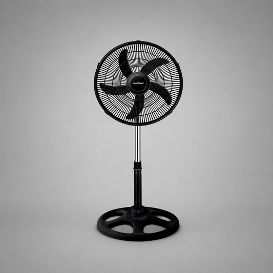 Ventilador de Pedestal American 18 Pulgadas, 5 Aspas, Rejilla de Plástico, 3 Velocidades - Mod. 7418
