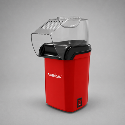 Máquina para Hacer Palomitas American con Tapa Medidora, Libre de Aceite, Color Rojo - Mod. 2606