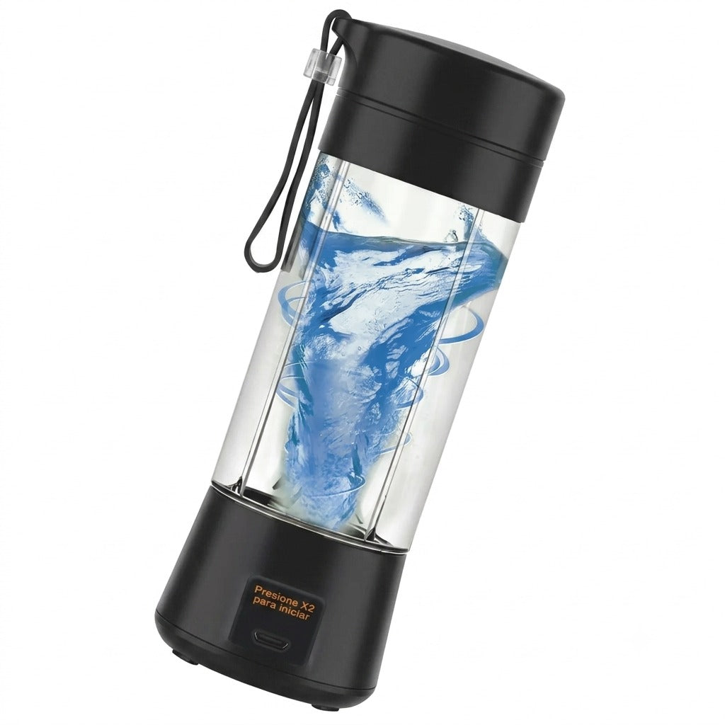 Licuadora Portátil American 1 Velocidad, Vaso de Plástico con Tapa, Puerto USB, Negro -  Mod. 2526